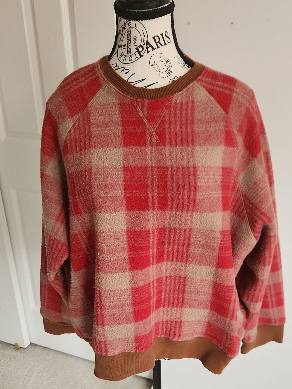 The Great Pink Plaid Sweatshirt SZ 1